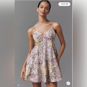 MAEVE LACE-TRIM SWEETHEART MINI DRESS